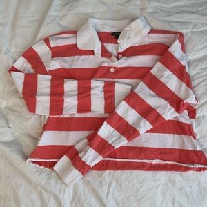 orange and white stripe shirt